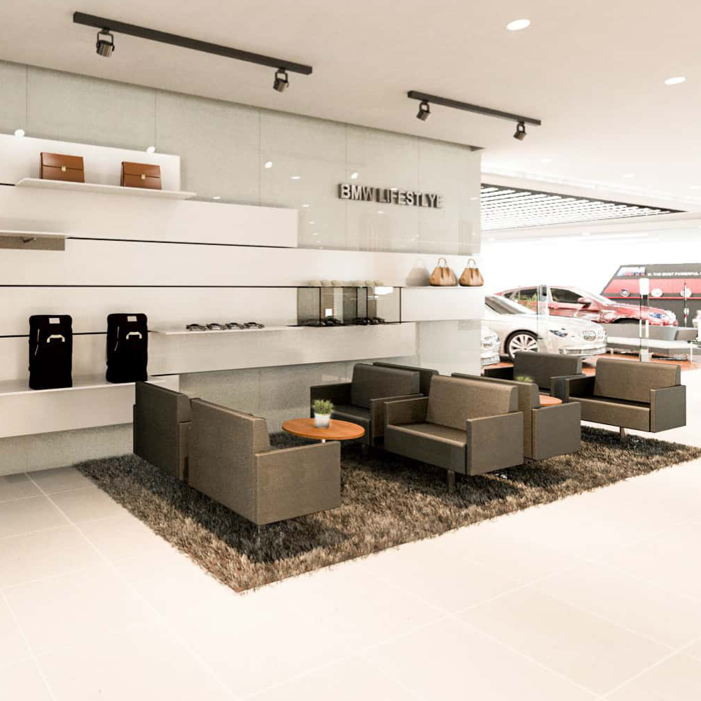 image of vehicles in showroom (for a auto dealership)
